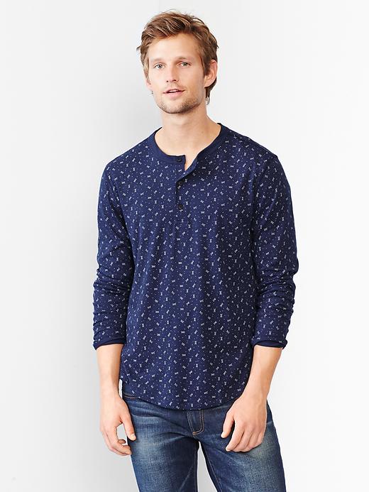 GAP Indigo Print Henley