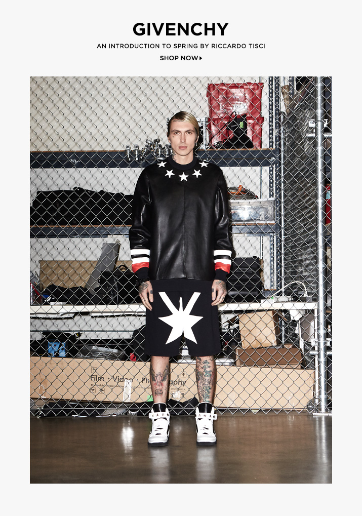 Model Bradley Soileau models a Givenchy look for FWRD