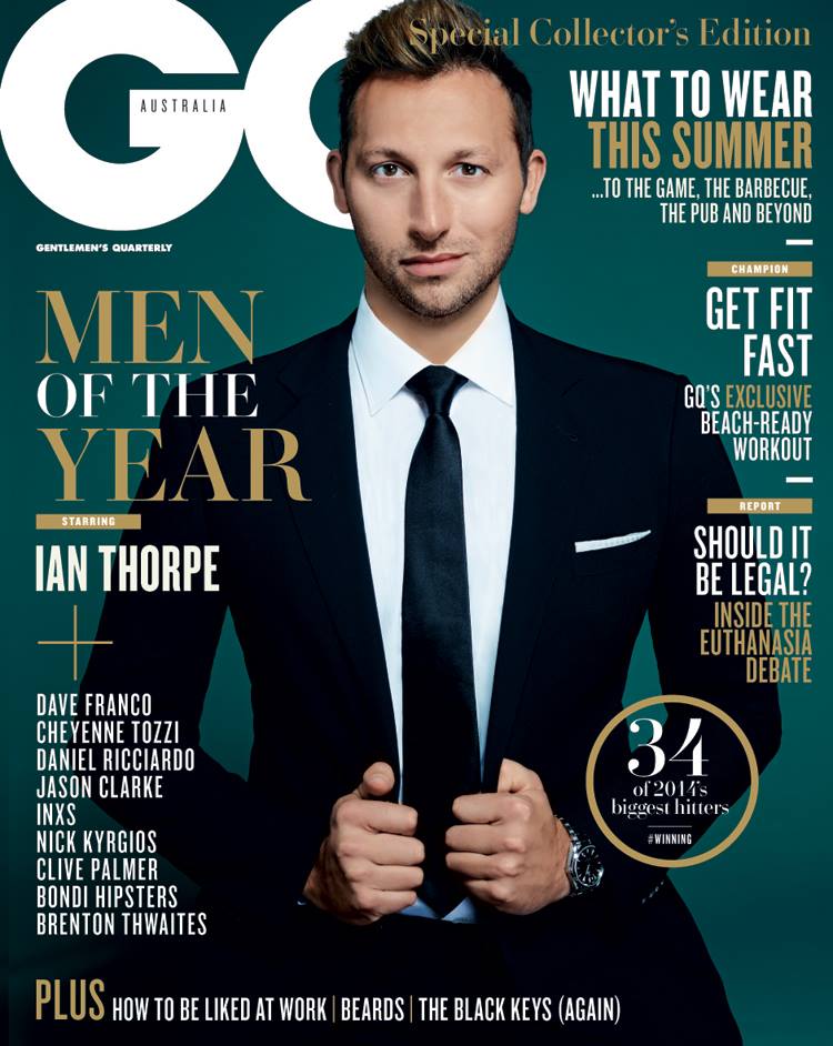 Ian Thorpe Covers GQ Australia Men of the Year December 2014 Issue