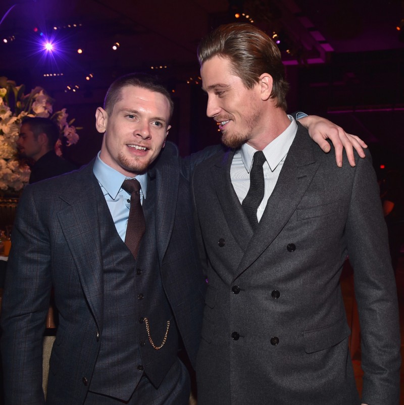 Actors Jack O'Connell and Garrett Hedlund pose for a photo together