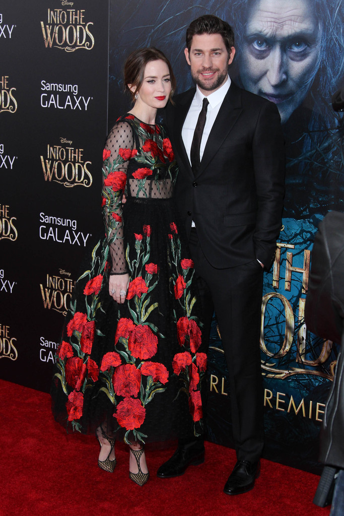 Supporting his wife Emily Blunt, actor John Krasinski hit the red carpet for the world premiere of 'Into the Woods' in New York City on December 8th. Both Krasinski and his wife wore standout looks from Italian label Dolce & Gabbana.