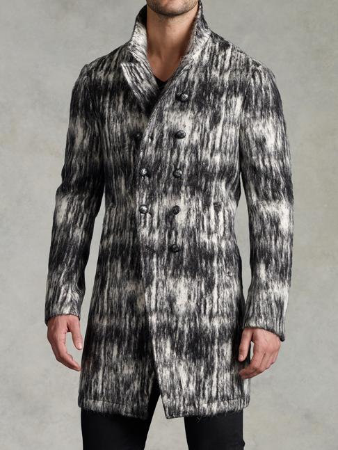 John Varvatos Two-Tone Double-Breasted Coat