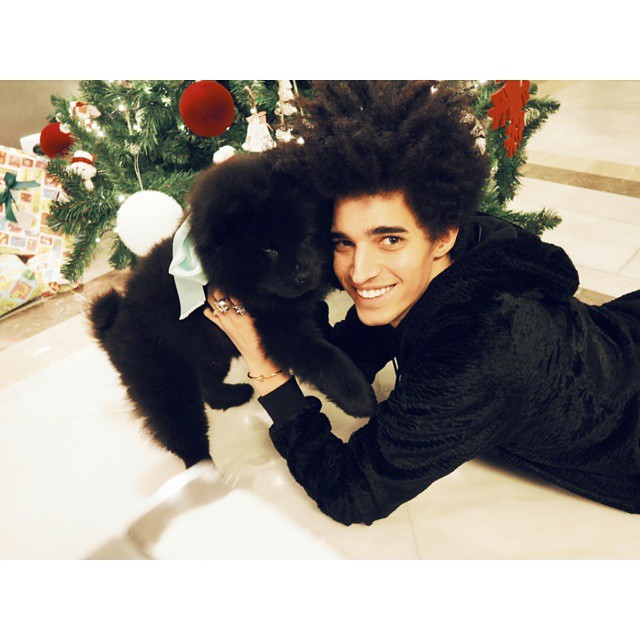 Luis Borges shares his Christmas treat, his new pup named Saint Laurent