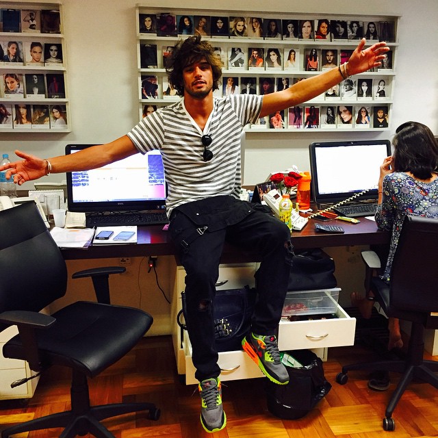 Marlon Teixeira checks in with his mother agency Way