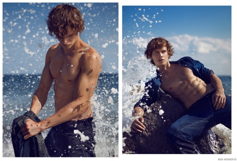 Leo Bruno Hits the Beach for Men Moments Shoot