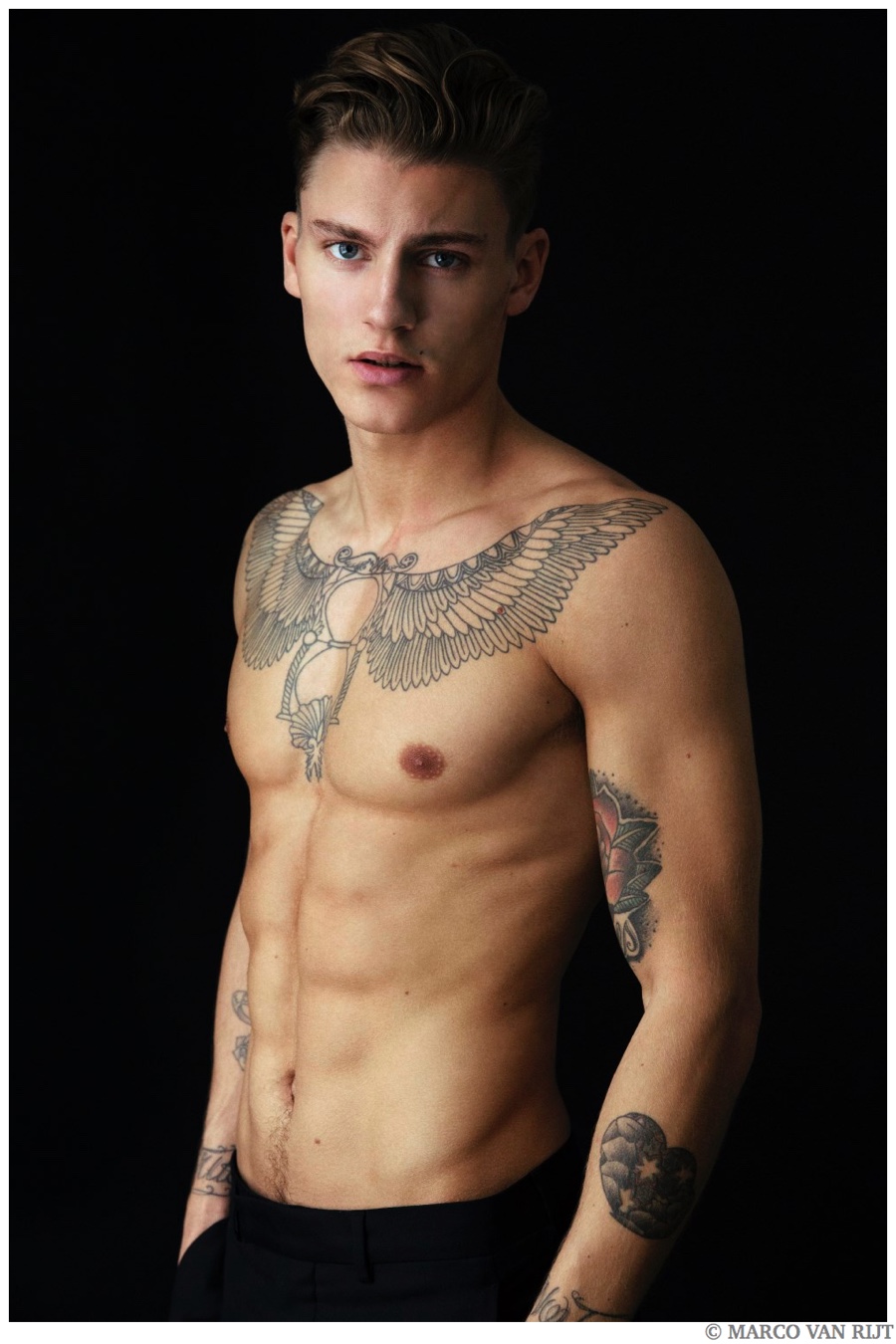 Mikkel Jensen Shirtless Tattoo Model Photo Shoot 2014 001