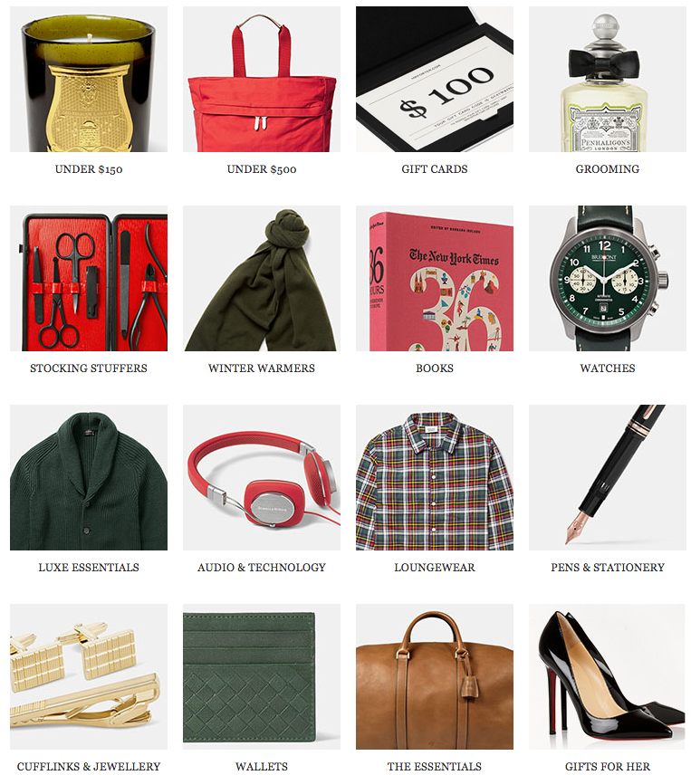 Mr Porter Gift Guide Gift Finder