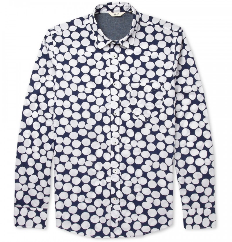 NN.07 Clay Spot Print Cotton Oxford Shirt