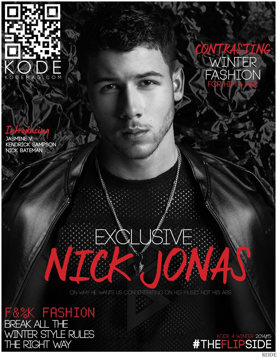 Nick Jonas Models Black Wardrobe for Kode Cover Shoot