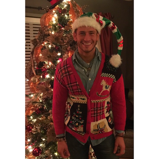 Parker Gregory is geek chic in his festive holiday sweater