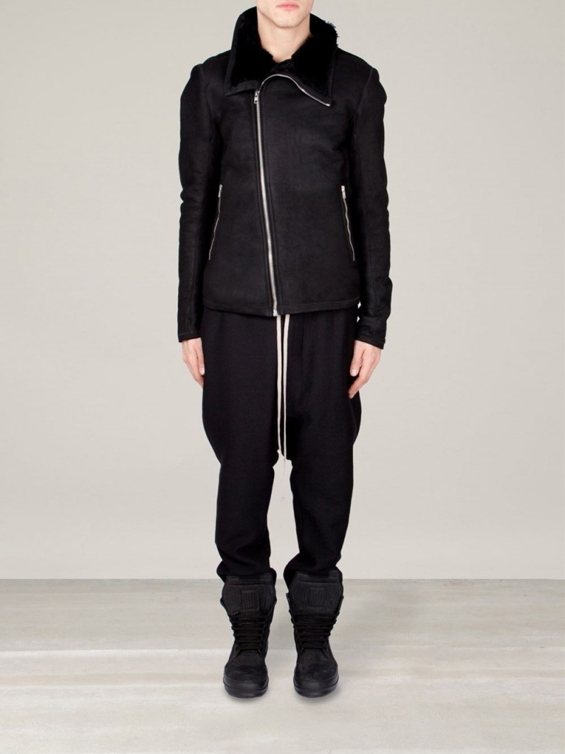Rick Owens Leather Shearling Jacket