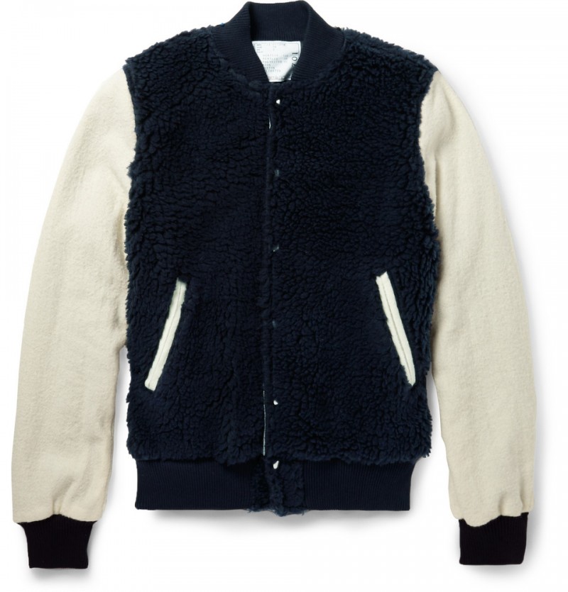 Sacai Fleece Wool Bomber Jacket