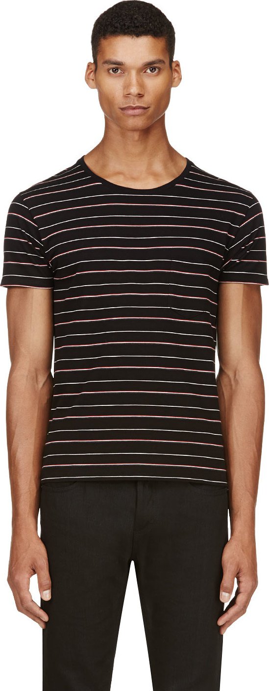 Saint Laurent Black Striped T-Shirt