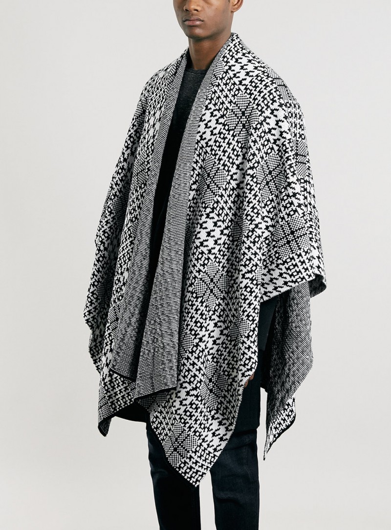 Topman black and white cape