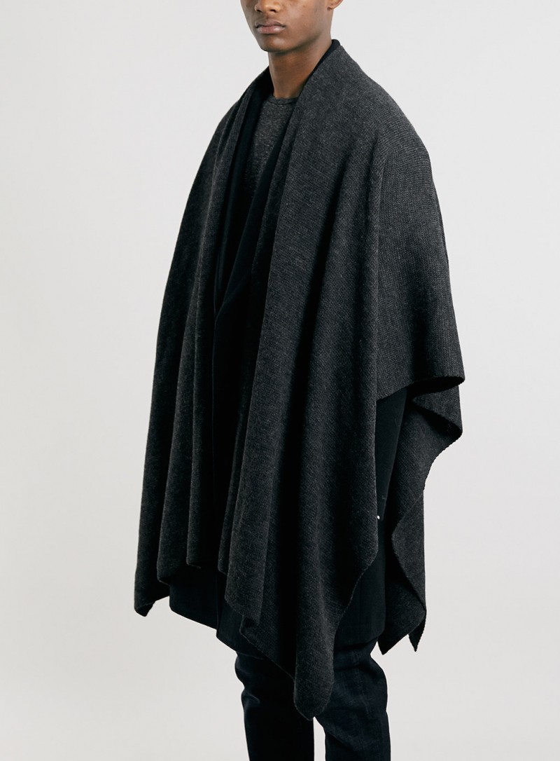 Topman charcoal cape