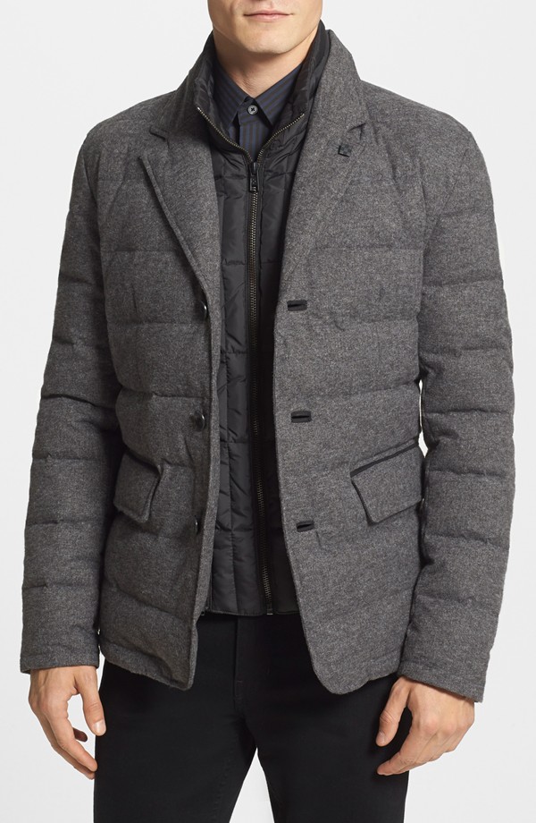 Vince Camuto Flannel Quilted Down Feather Jacket