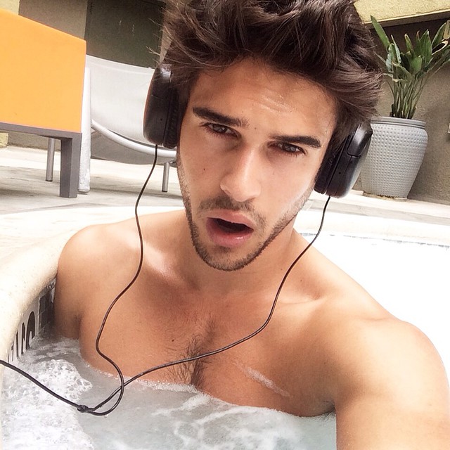 Alejandro Rosaleny starts off his day in the hot tub