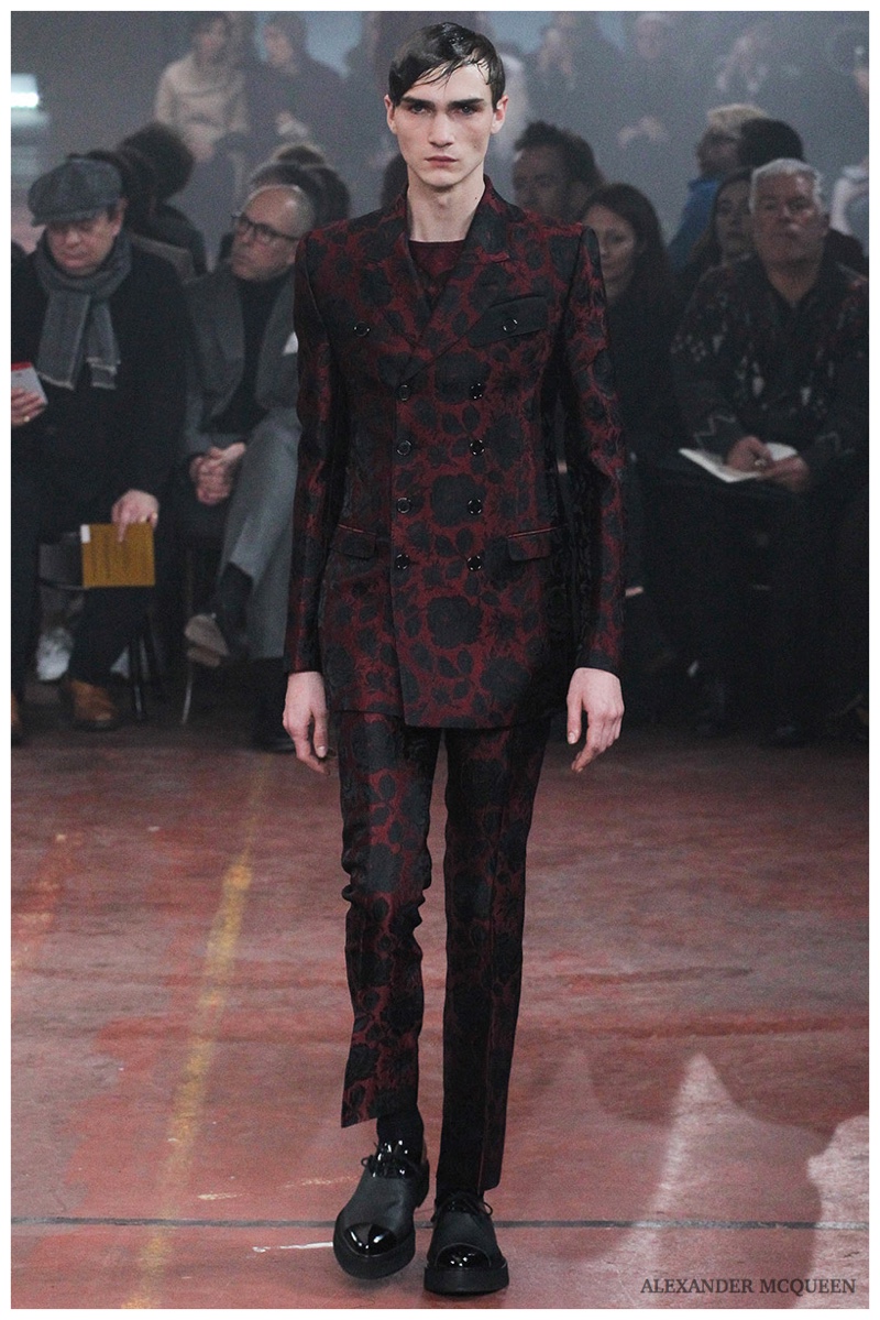 Alexander McQueen Embraces Somber Pinstripes & Floral Prints for Fall ...