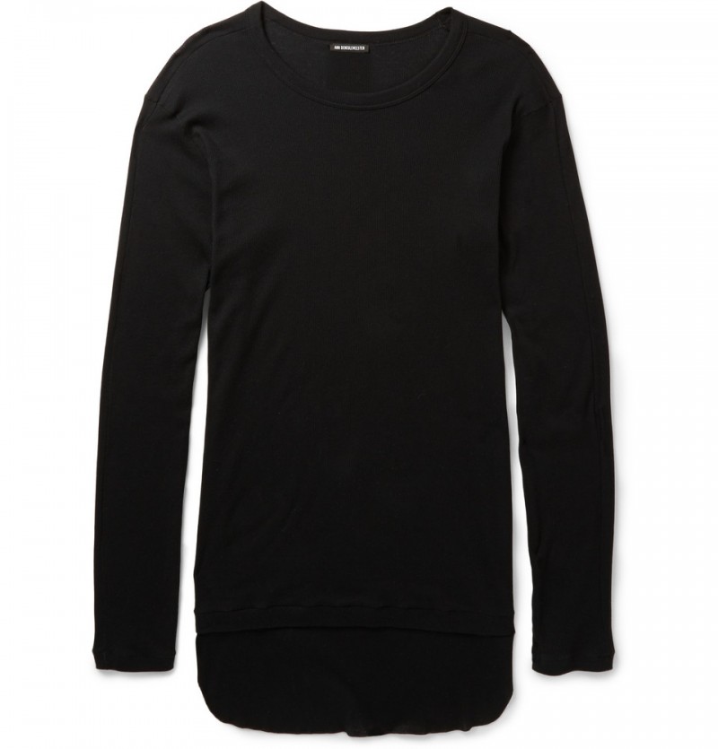 Ann Demeulemeester Ribbed Cotton Jersey T-Shirt