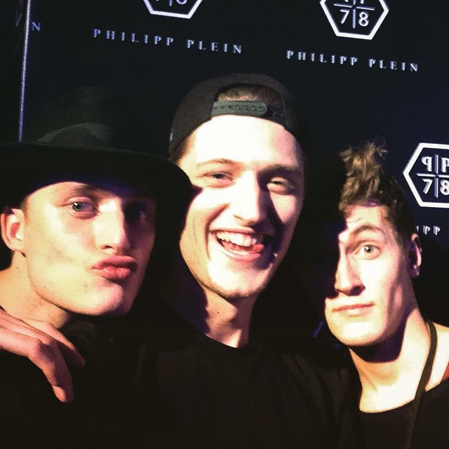 Bastiaan Van Gaalen, Demy Matzen and Rutger Schoone attend Philipp Plein's fashion week party