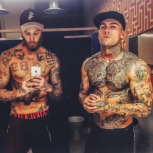Billy Huxley and Stephen James hit the gym
