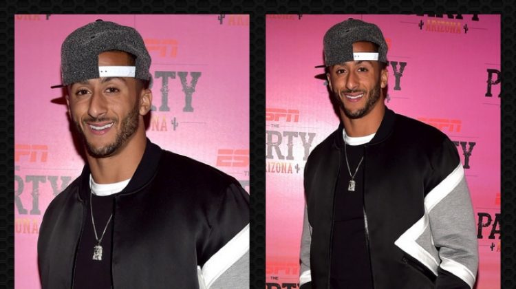 Colin Kaepernick Rocks Neil Barrett Bomber Jacket + Saint Laurent White High Top Sneakers for ESPN Party