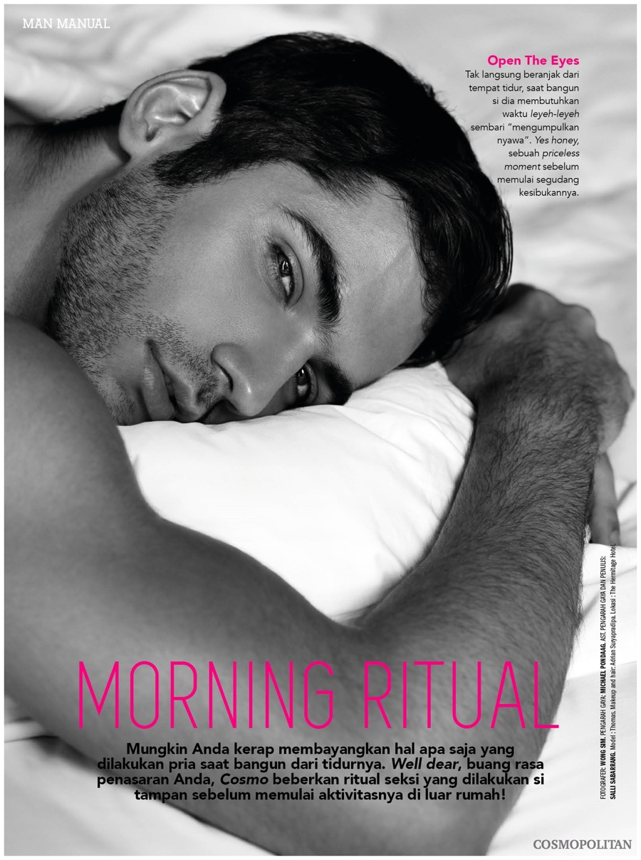 Morning Ritual: Thomas Lucca in Bed for Cosmopolitan Shoot