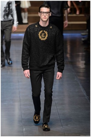 Dolce Gabbana Menswear Fall Winter 2015 Collection Milan Fashion Week 015