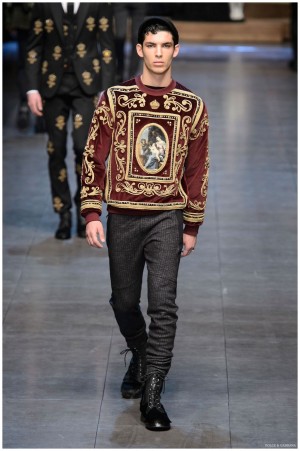 Dolce Gabbana Menswear Fall Winter 2015 Collection Milan Fashion Week 025