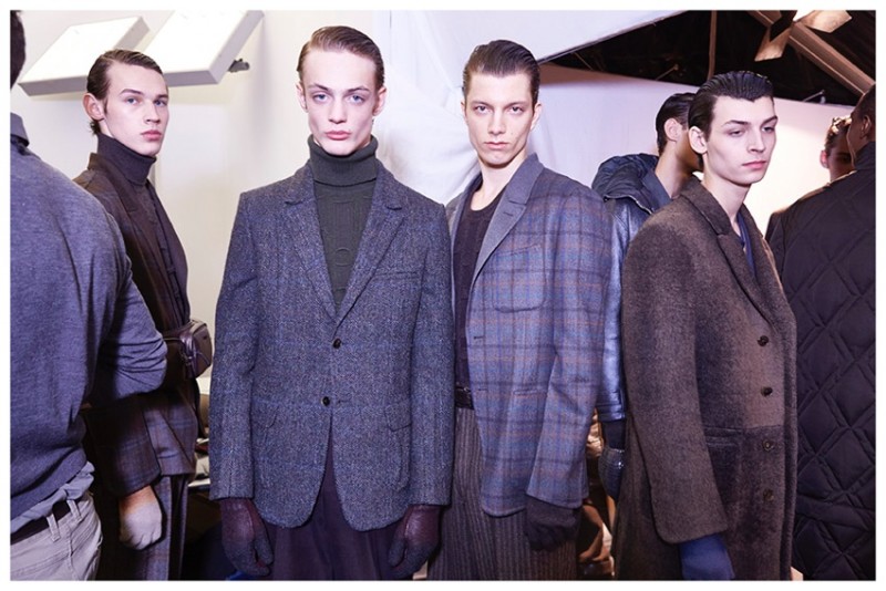 Models backstage at Ermenegildo Zegna Couture fall-winter 2016 menswear show.