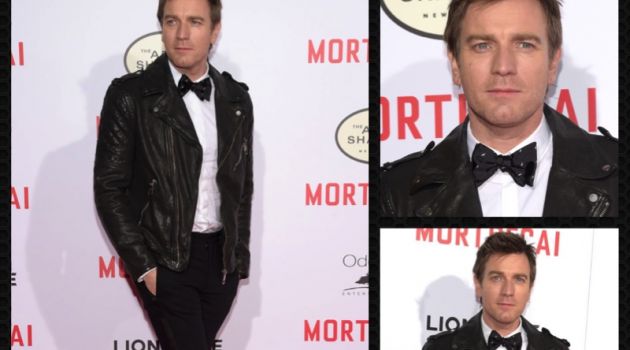 Ewan McGregor Wears Neil Barrett Leather Biker Jacket to Mortdecai Premiere Ewan McGregor attends the Los Angeles premiere of Mortdecai.