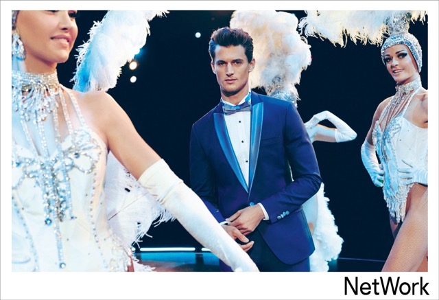Garrett Neff Poses with Showgirls for Network Spring/Summer 2015 Menswear Campaign