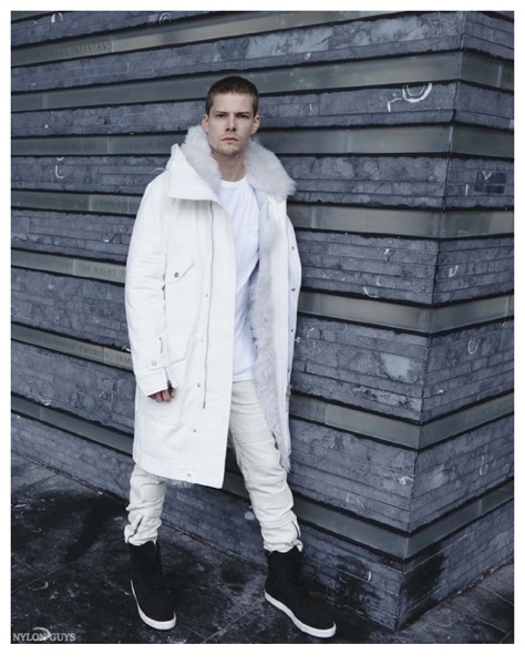 Hunter Parrish Dons Winter Coats for Nylon Guys Shoot