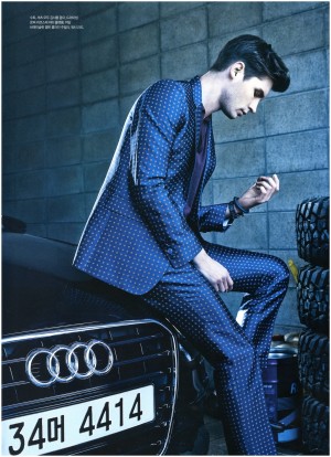 LOfficiel Hommes Korea February 2015 Cover Shoot Audi A3 Fashion 006