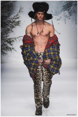 Moschino Dresses Fall/Winter 2015 in Animal/Floral Prints + Plaids | London Collections: Men