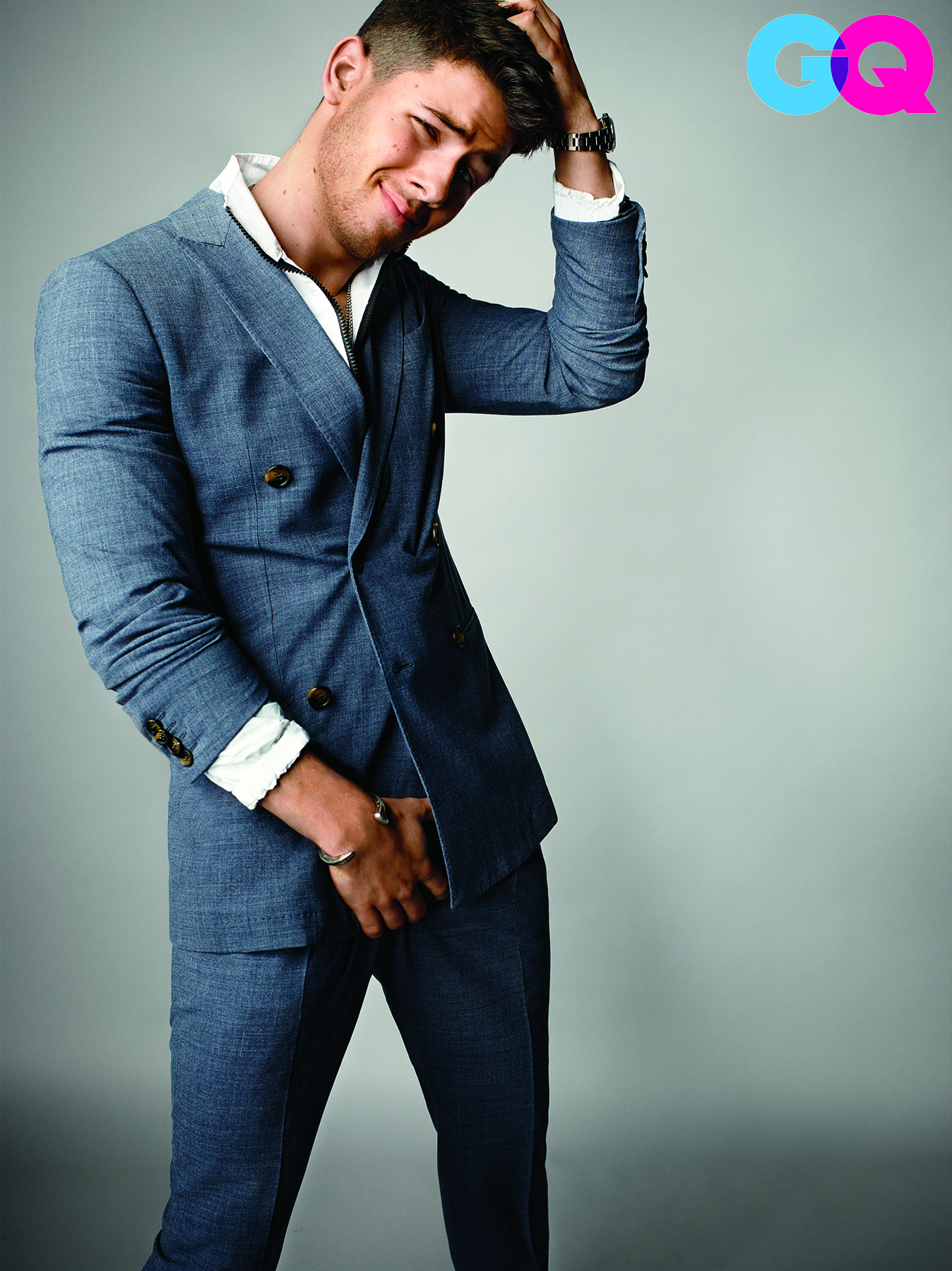 Nick Jonas Rocks Double-Breasted Suits for GQ February 2015 Photo Shoot