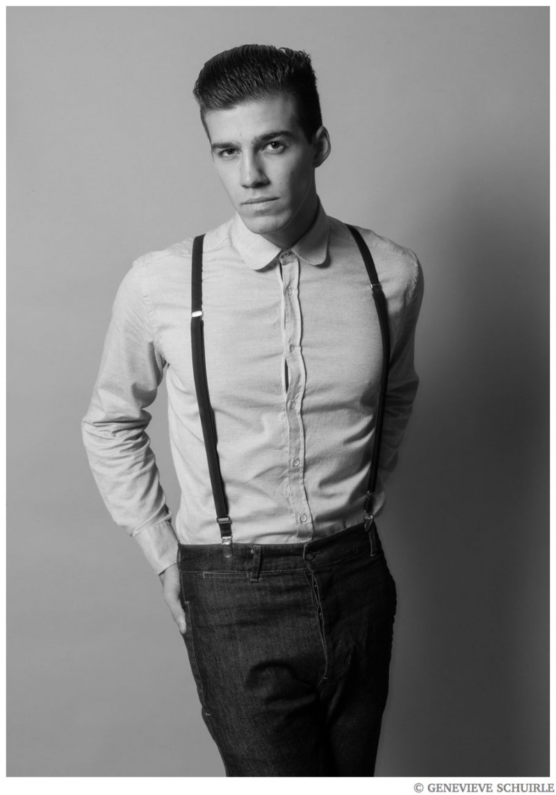 Paolo wears shirt Macchia J, jeans George E Mildred and suspenders Select Homme. 