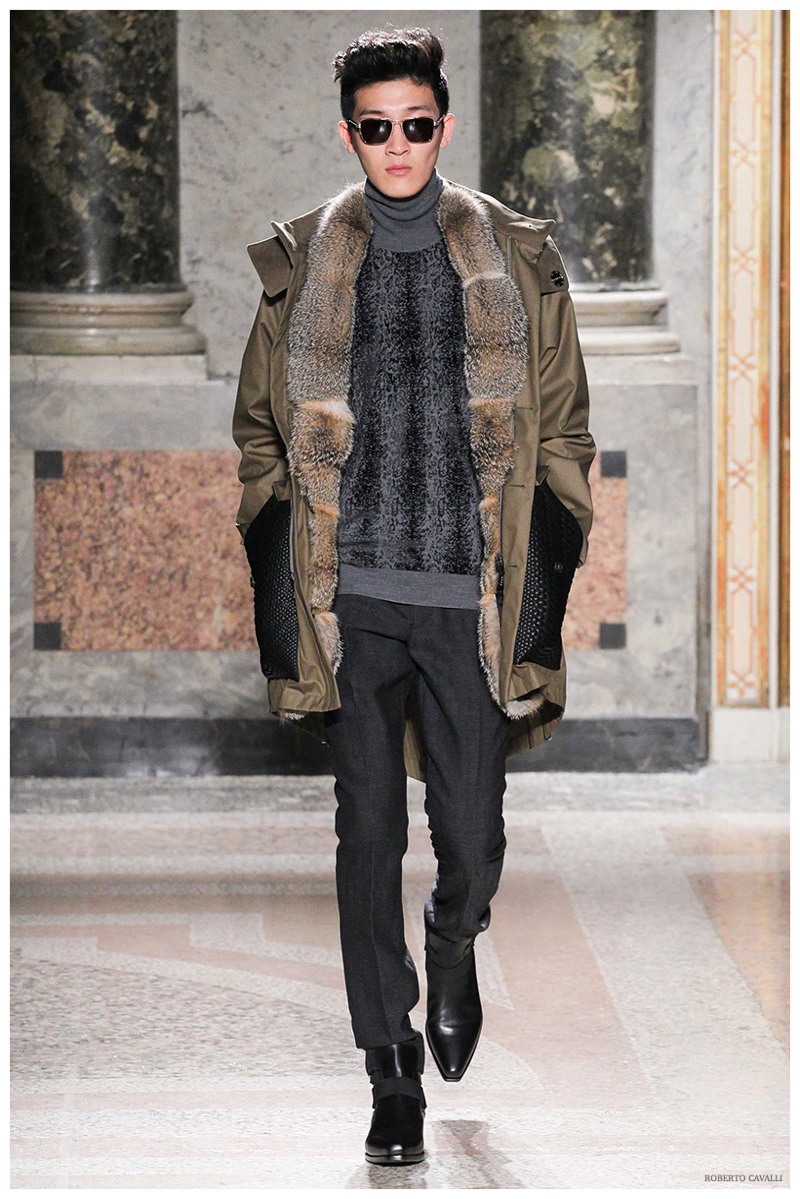 Roberto Cavalli Fall Winter 2015 Menswear Somber Opulence The