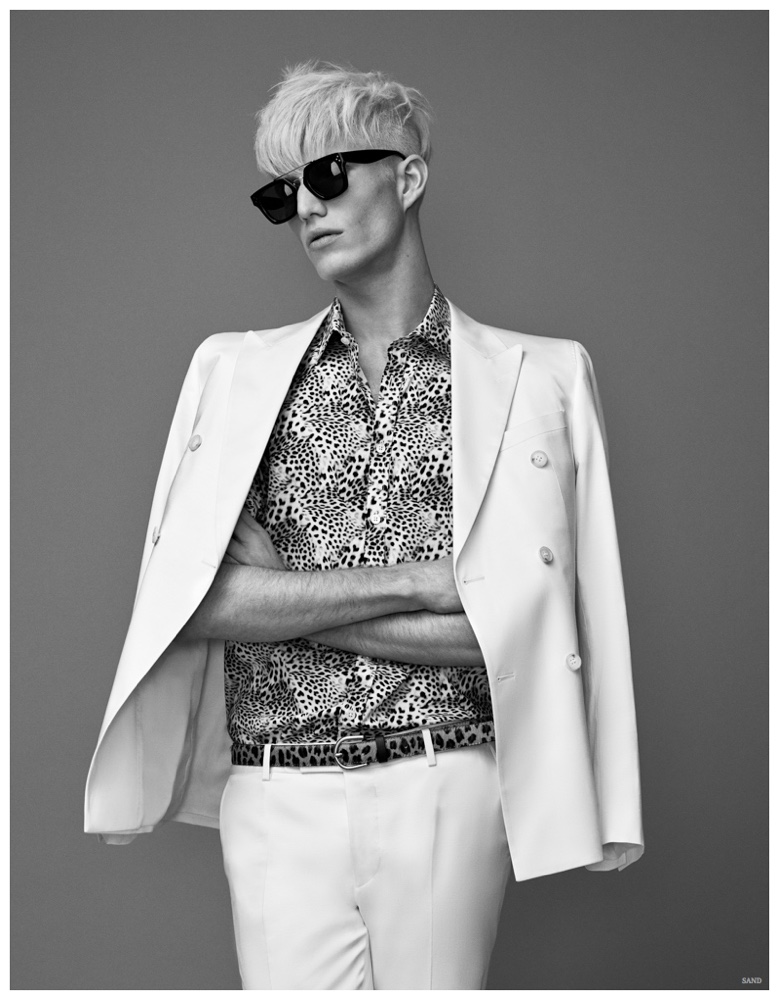 Conor McLain Stuns in White Suiting for SAND Spring/Summer 2015 Campaign –  The Fashionisto