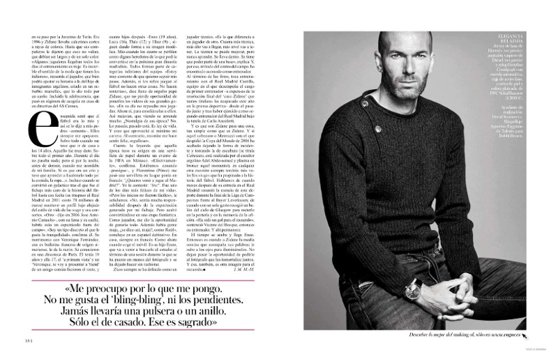 Zinedine Zidane Poses for Vogue España January 2015 Photo Shoot