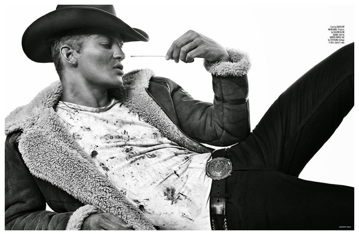 Sebastian Sauve is a rugged cowboy for a 2015 issue of August Man.