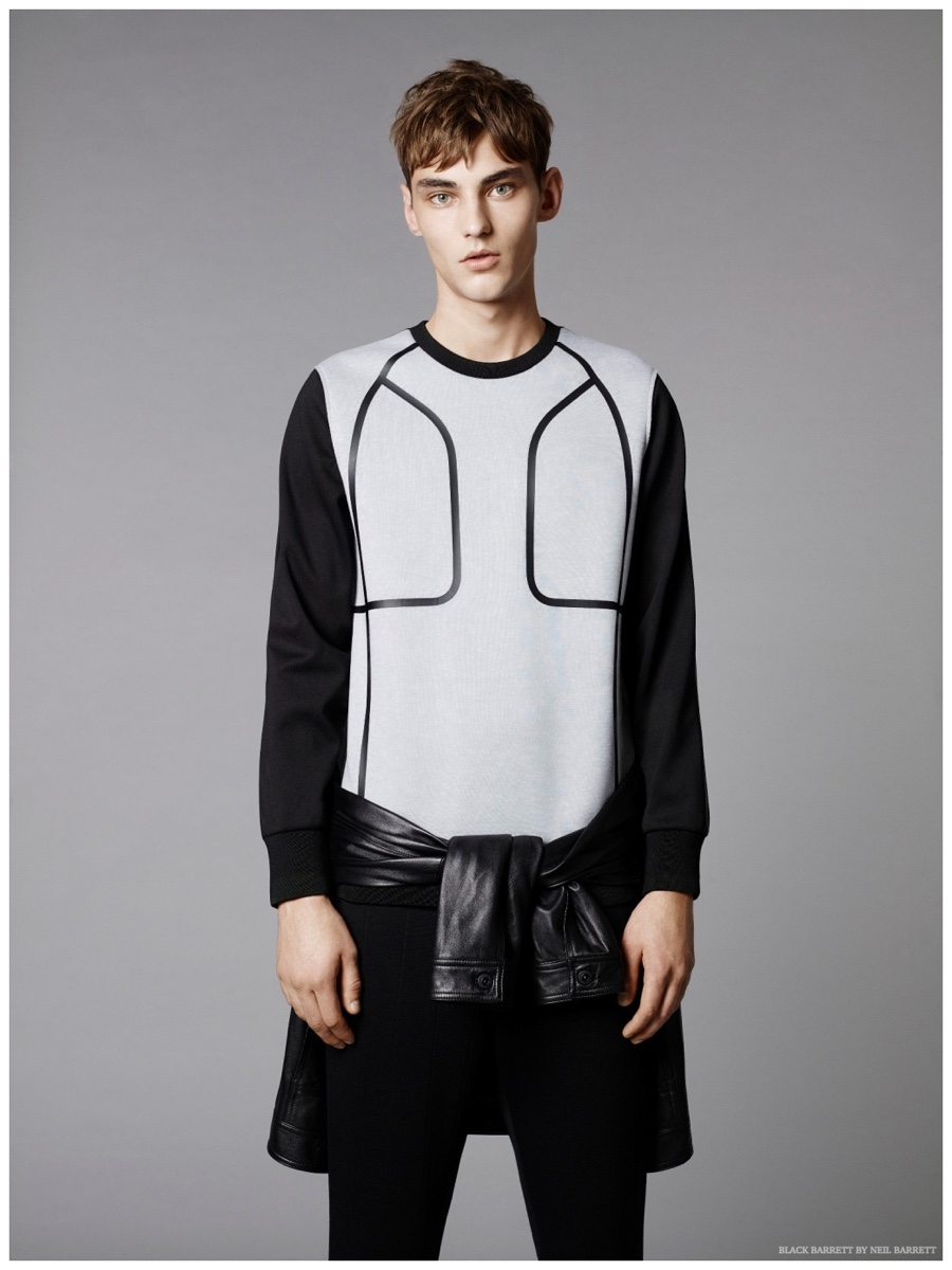 Black Barrett by Neil Barrett Showcases Graphic Black & White Fashions for Spring 2015 Collection