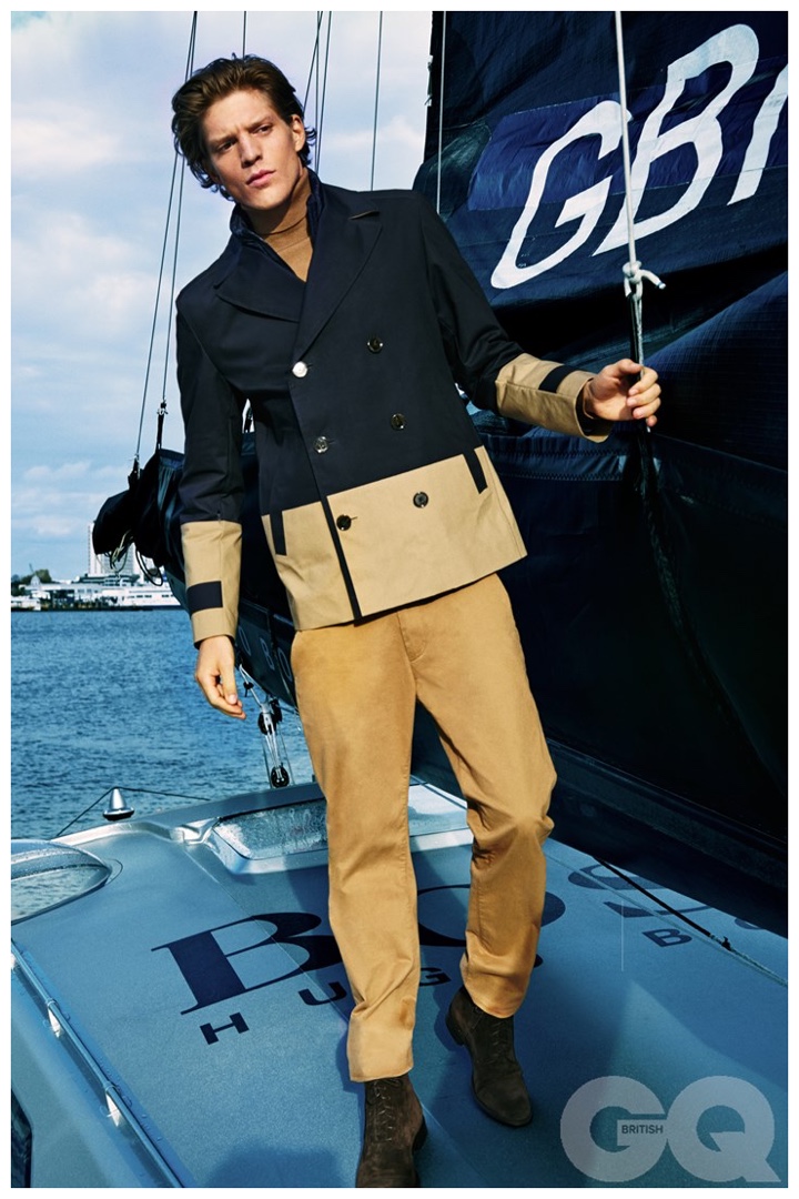 Jonatan Frenk Goes Nautical in Hugo Boss Men's Spring 2015 Styles