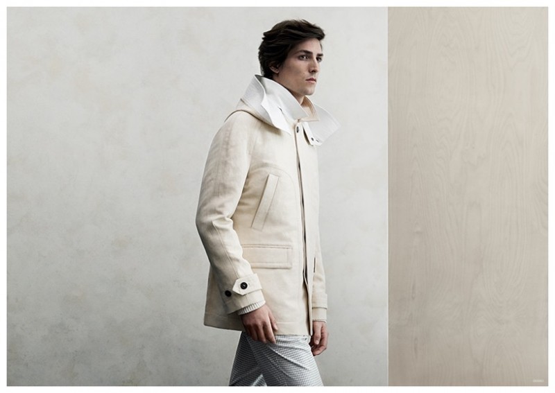 Canali delivers serenity with neutral colored outerwear.
