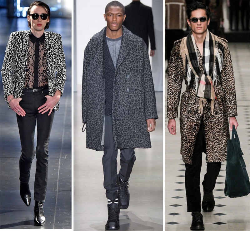 Left to Right: Saint Laurent, Calvin Klein Collection, Burberry Prorsum