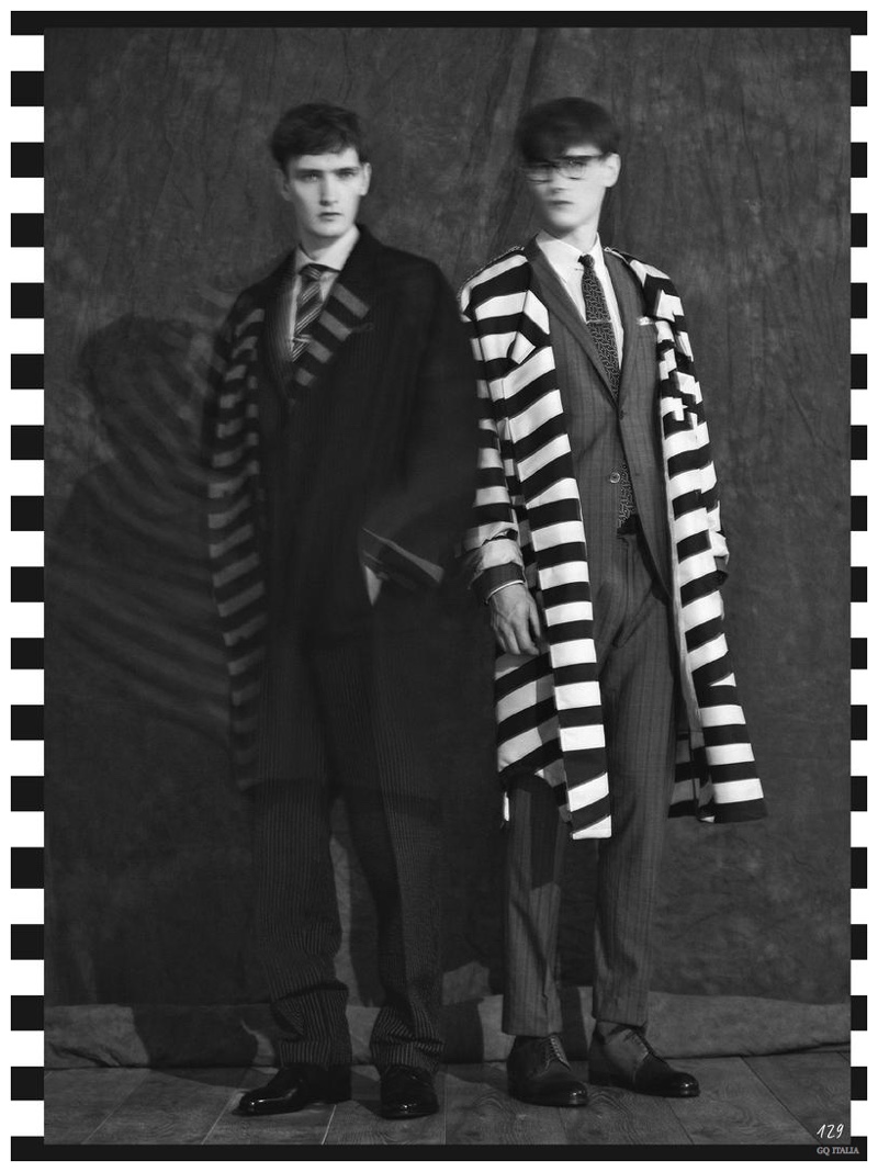 Stripe Club: Adam Butcher & Yannick Abrath Model Chic Striped Men’s Spring Fashions for GQ Italia Shoot