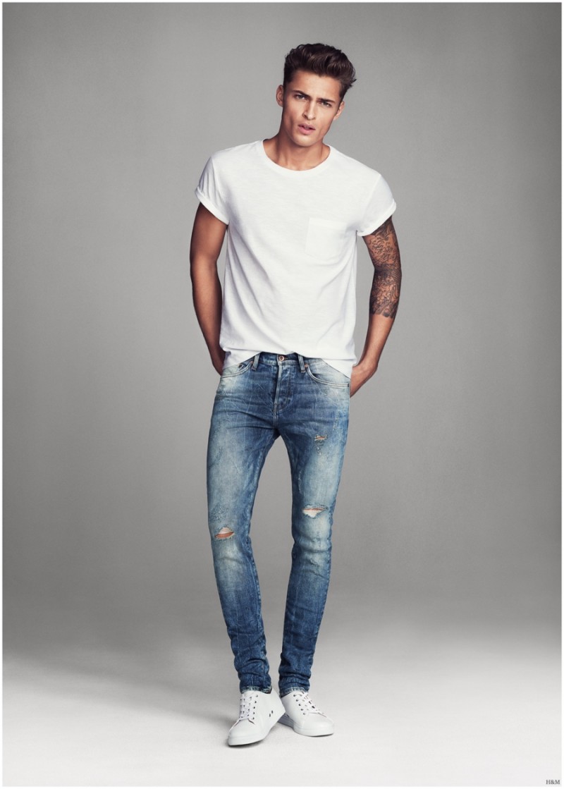 h&m mens distressed jeans