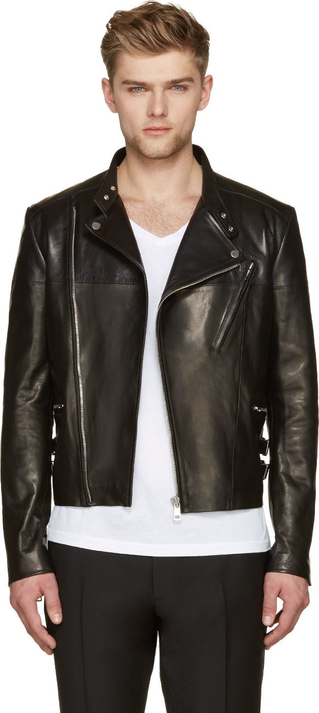 Men's Black Leather Biker Jackets: Spring 2015 Edition