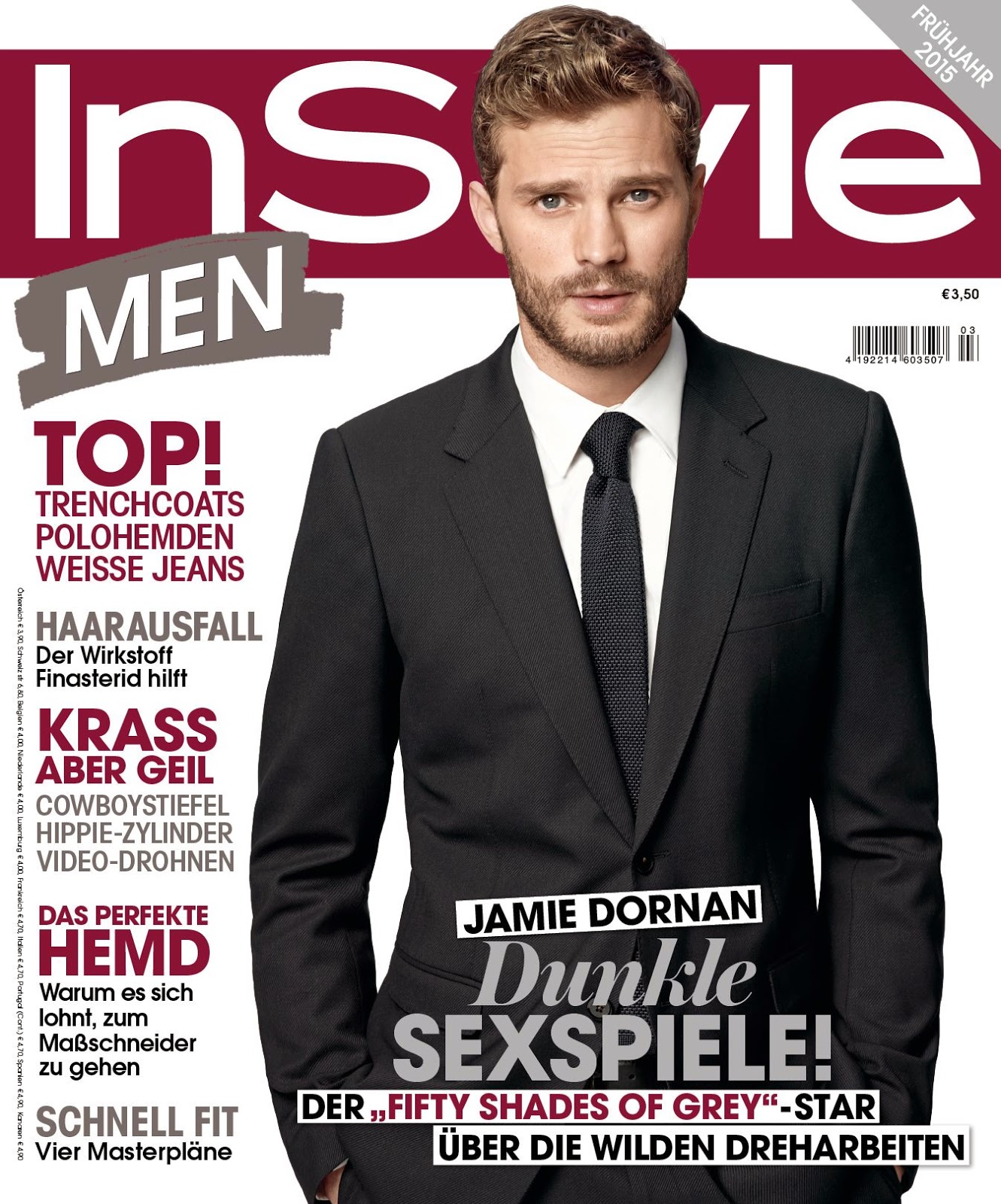 Jamie Dornan 2015 Covers: Vanity Fair Italia, DT, InStyle Germany & Glamour UK