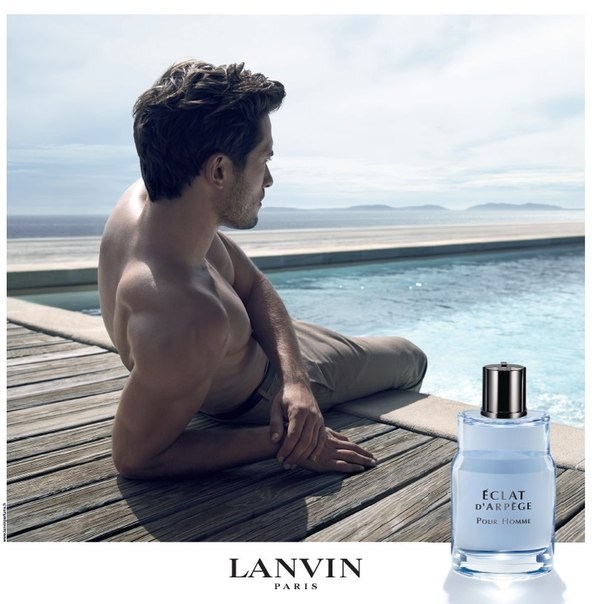 Bruno Rosendo cools his feet in a pool for Lanvin's newest fragrance campaign.